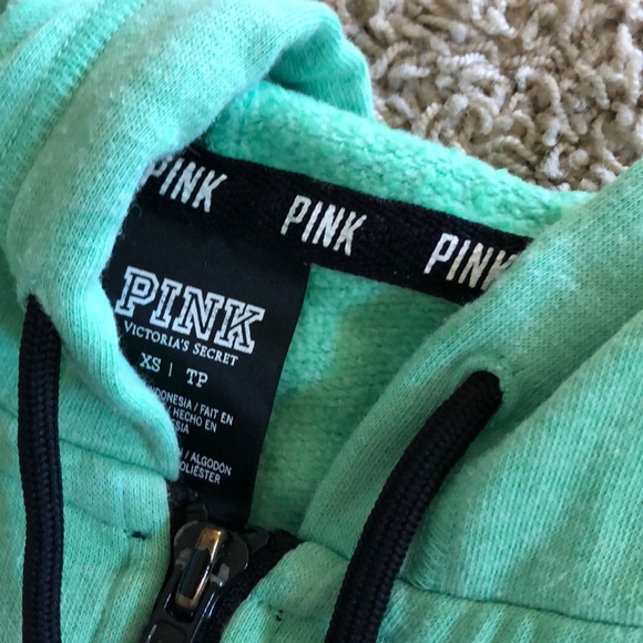 Mint green VS Pink hooded Zip Up - Picture 2 of 3